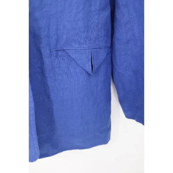 NWT madewell blazer women's Small Double breasted crossover linen blue notch